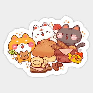 Animals and Breads Sticker